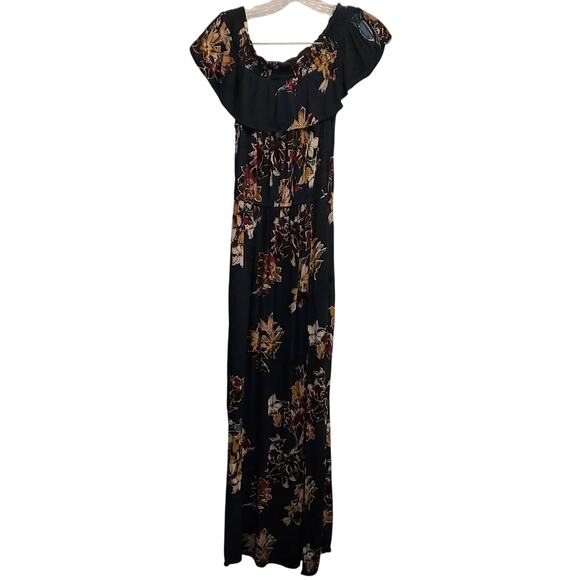 Xhilaration Maxi Floral Flowy Off the Shoulder Elastic Waist Dress Size Small - Picture 1 of 6